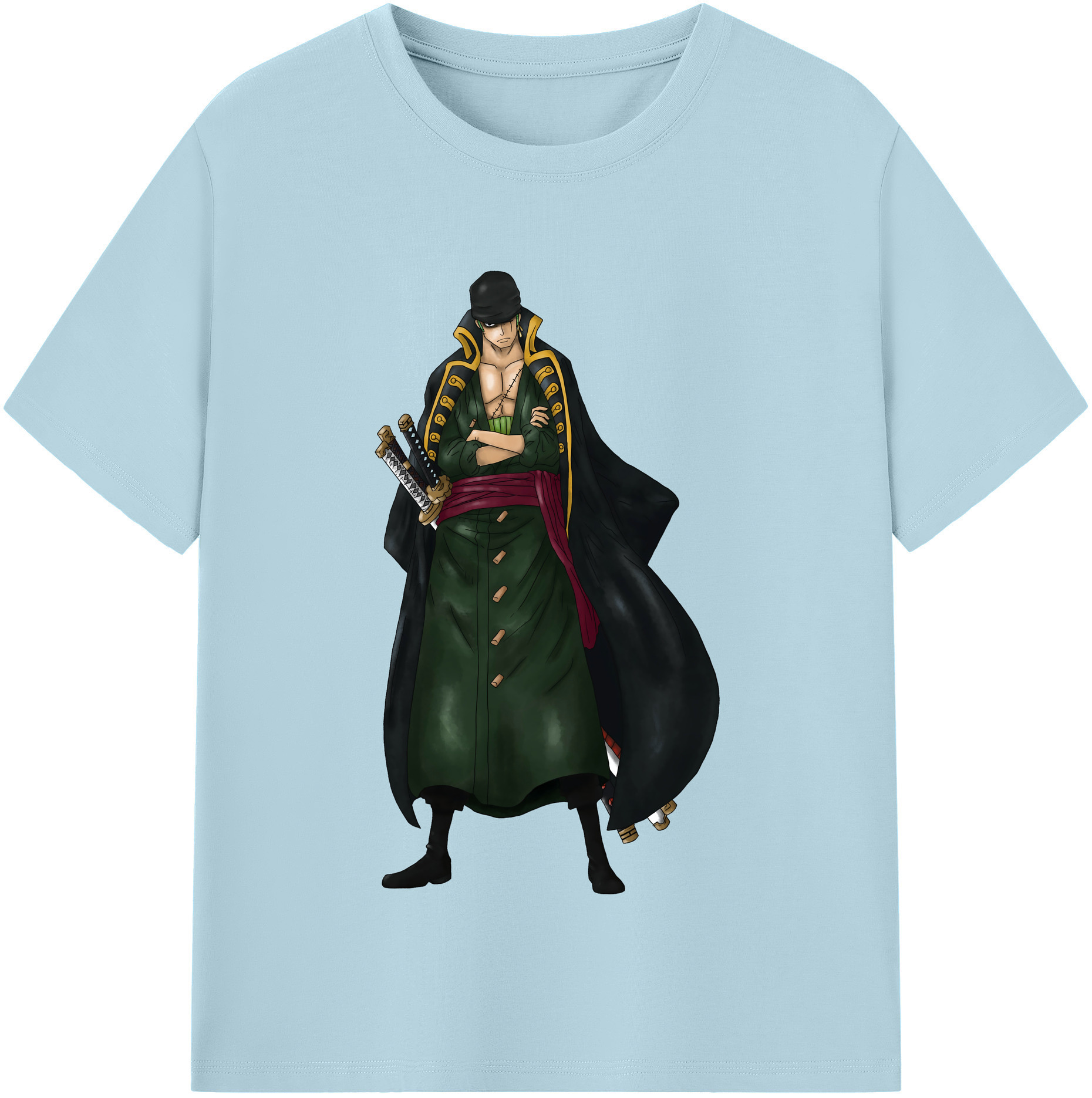 ワンピース ロロノア・ゾロ ONE PIECE Roronoa Zoro 綿100％半袖Tシャツ（フロントプリント）
